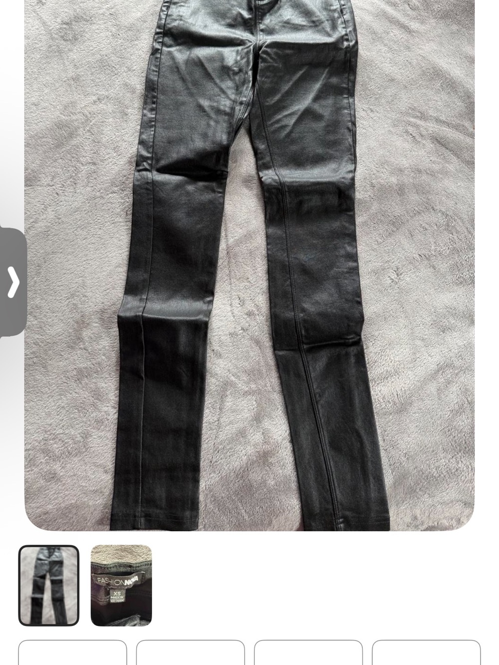 Fashion Nova Black Faux Leather Skinny Jeans